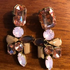 JCrew Pink Gemstone Statement Earrings